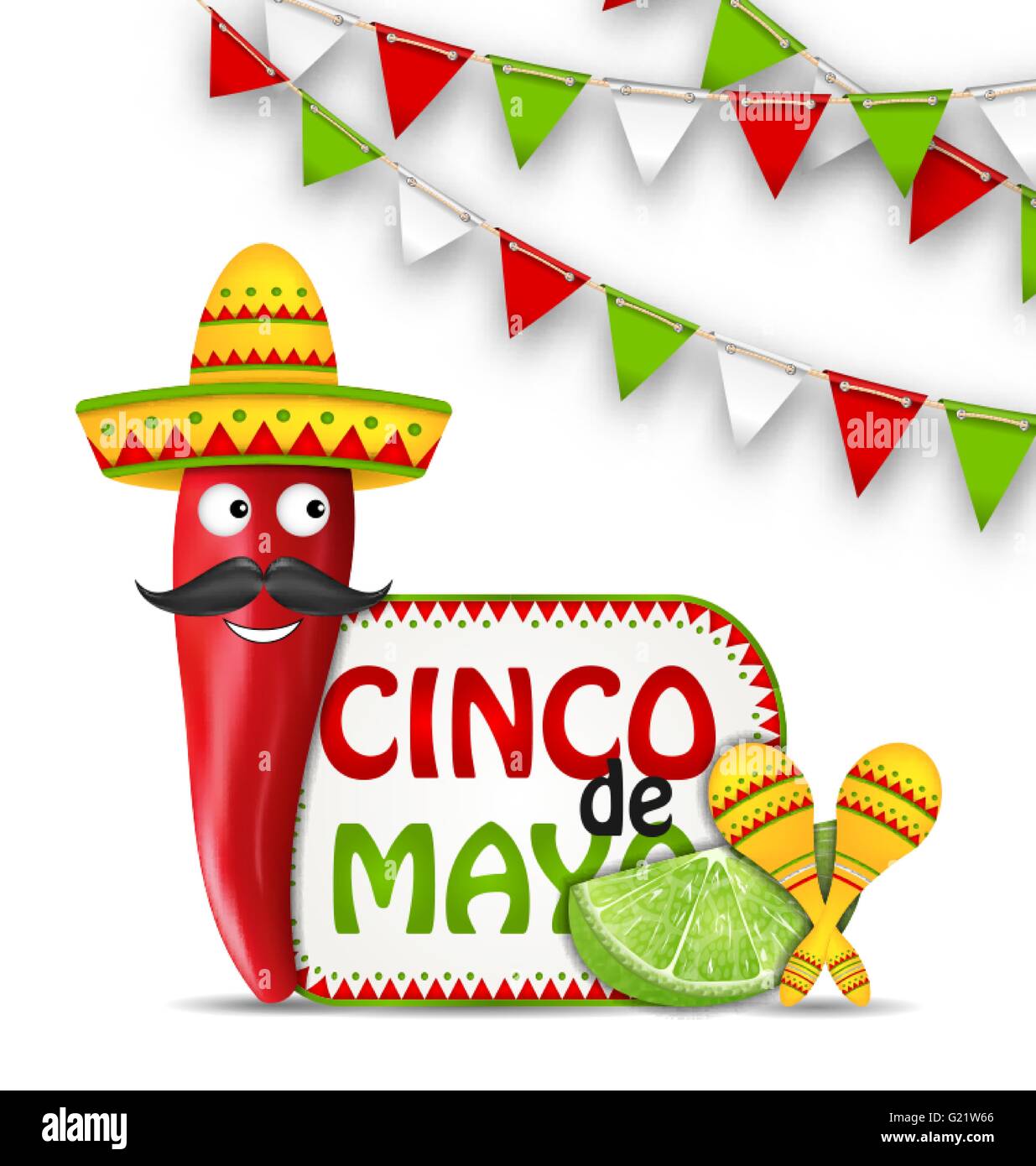 Urlaub Feier Hintergrund für Cinco De Mayo Stock Vektor