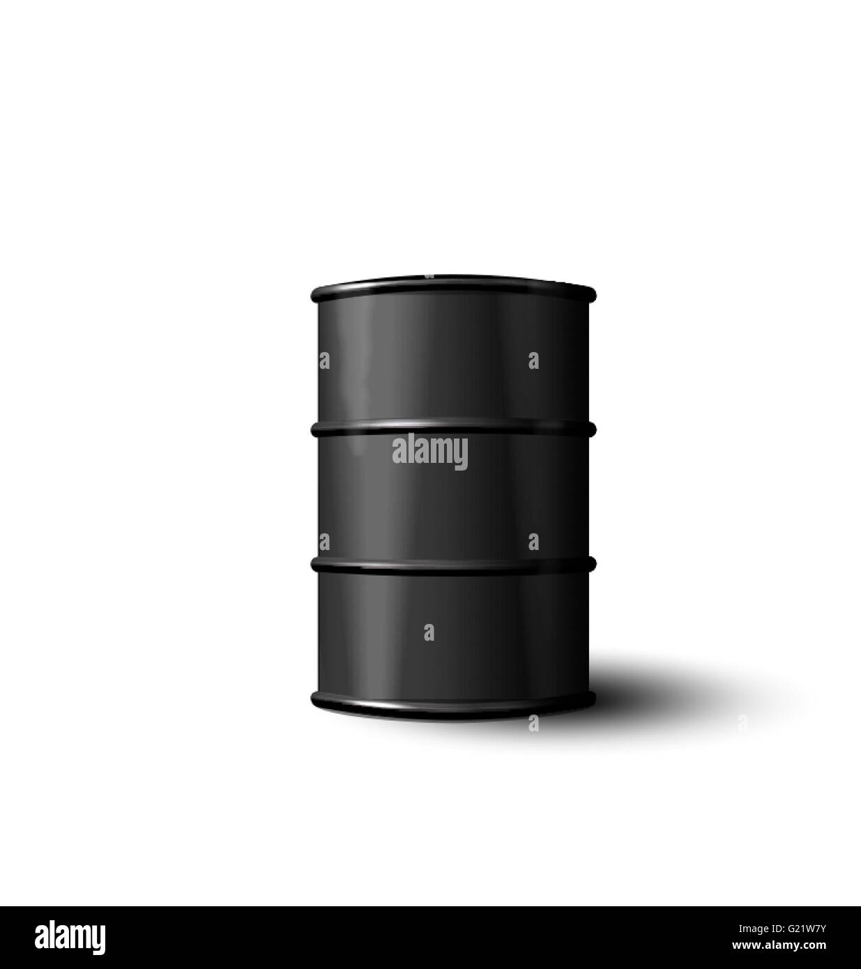 Schwarz Metal Barrel Öl, Isolated on White Background Stock Vektor