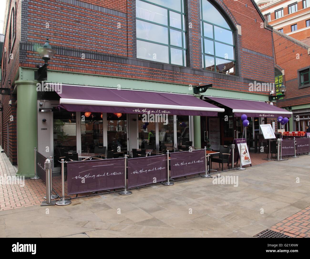 Die Schnecke und Salat Bar Restaurant, Waterside, Brindley Place, Birmingham Stockfoto