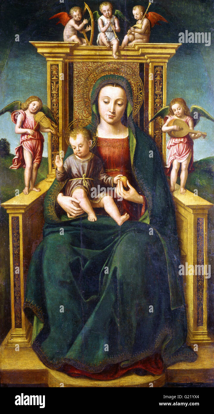 Ludovico Brea - die Jungfrau und Kind inthronisiert - Museo Poldi Pezzoli Stockfoto