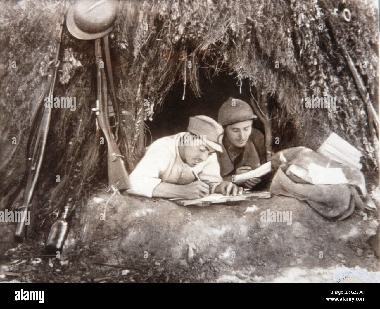 General Miaja Milizionäre Schreiben von Briefen - Museo Reina Sofia Stockfoto