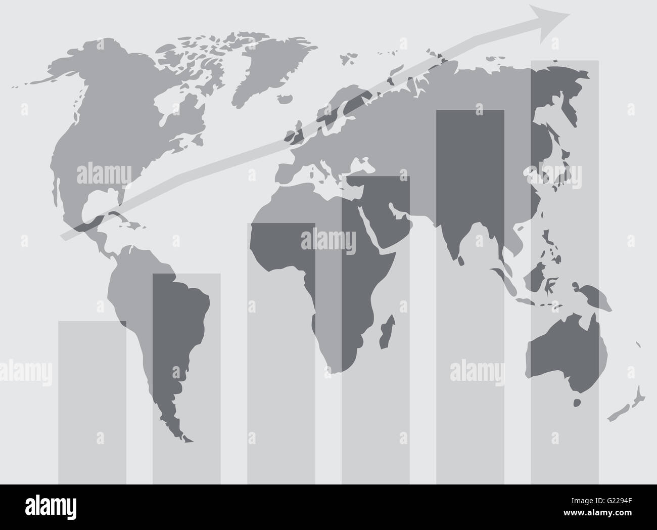 Globalen Welt Entwicklung Grafik. Globale Infografik Hintergrund, Grafik und Entwicklung Template für Geschäftsbericht und Trend. V Stockfoto