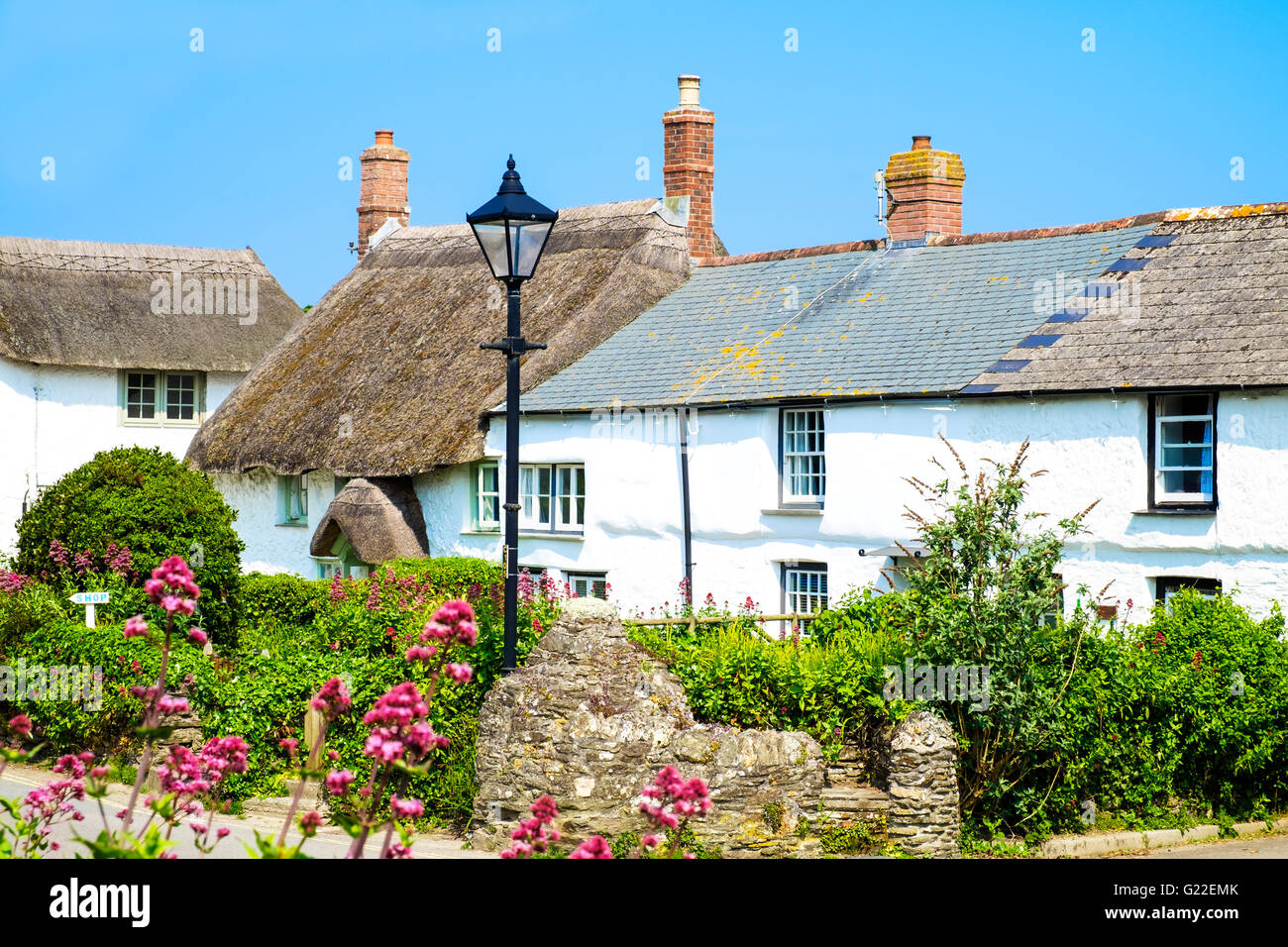 Das Dorf Crantock in Cornwall, England, UK Stockfoto