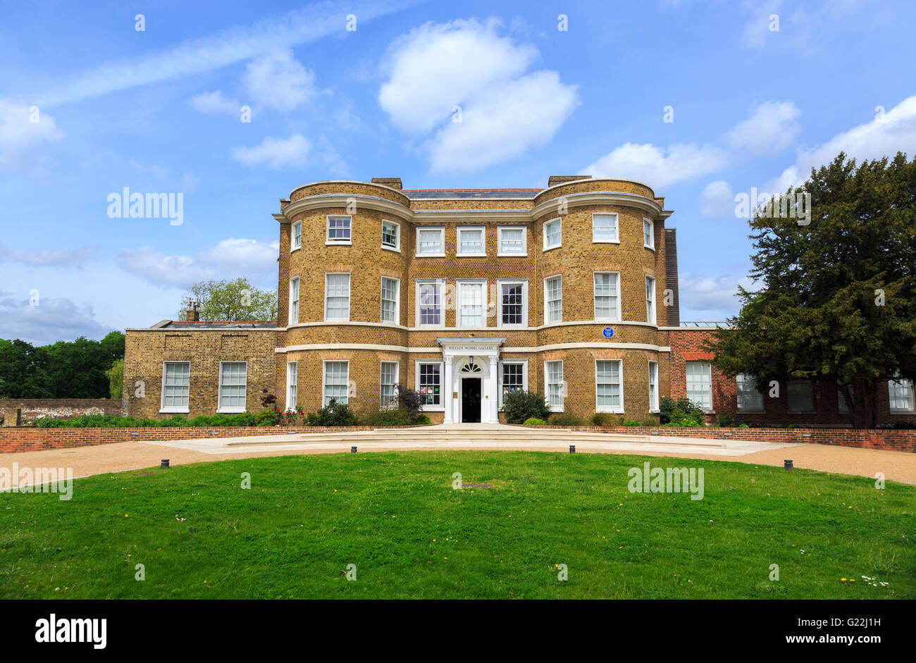 William Morris Gallery, Walthamstow, Essex, ein georgianisches Haus inmitten einer Parklandschaft, feiert des berühmte Kunsthandwerk Designers Stockfoto