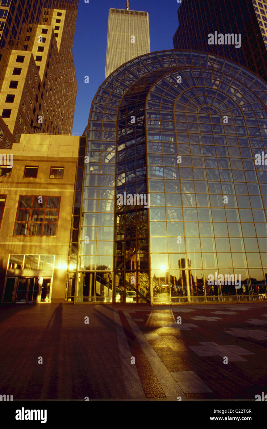New York, World Financial Center, Atrium Wintergarten im 9/11 beschädigt, aber komplett restauriert Stockfoto