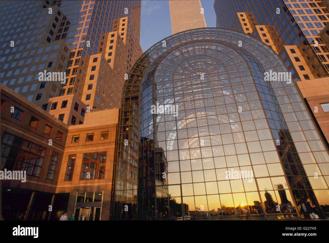 Atrium Wintergarten im World financial Center, New York Stockfoto