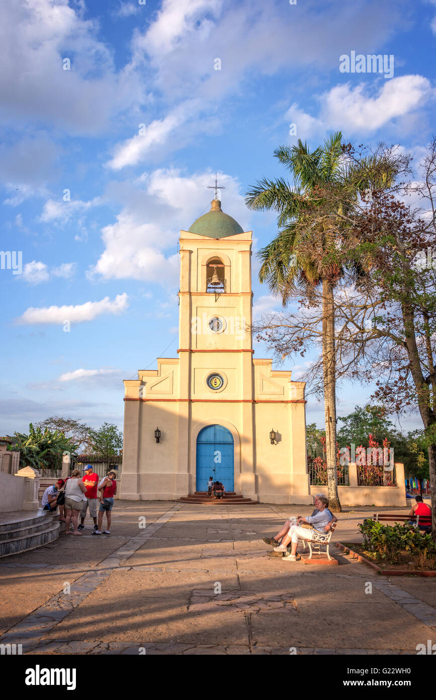 Havanna, Kuba - 20 APRIL: Die kleine Kirche von Vinales. Vinales ist berühmt für seine karstigen Tal, ein UNESCO-Weltkulturerbe Stockfoto