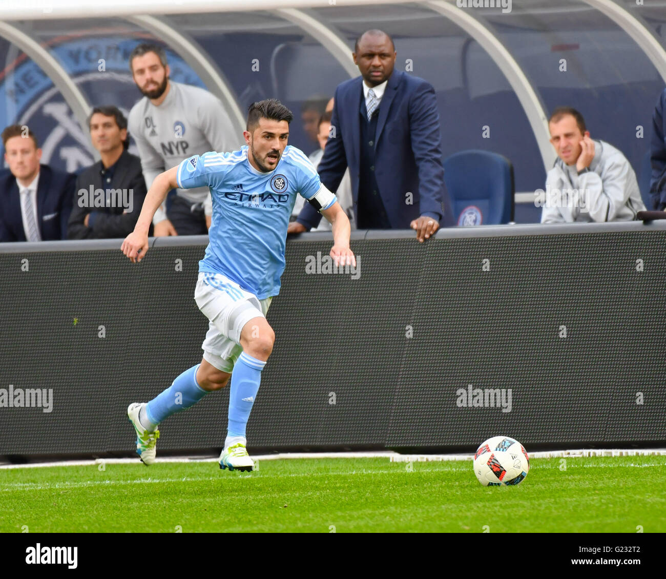 Bronx, New York, USA. 21. Mai 2016. David Villa (NYCFC), 21. Mai 2016 - Fußball: Major League Soccer Match zwischen New York City FC 0-7 New York Red Bulls im Yankee Stadium in der Bronx, New York, Vereinigte Staaten von Amerika. © Hiroaki Yamaguchi/AFLO/Alamy Live-Nachrichten Stockfoto