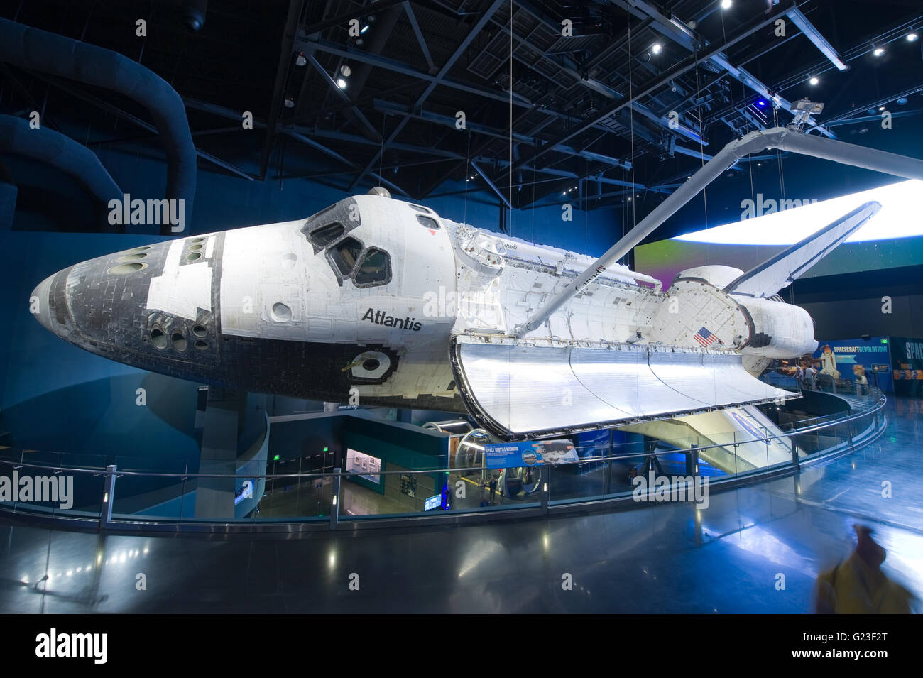 Space Shuttle Atlantis bei der Besucher-Komplex des Kennedy Space Center ausgestellt Stockfoto