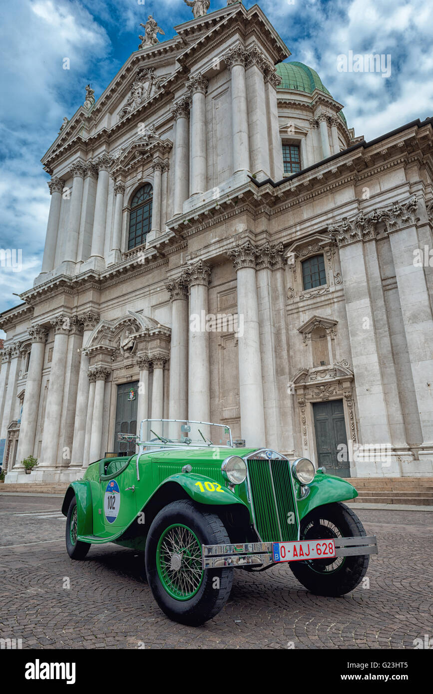 Lancia Augusta Cabriolet Jahrgang für 1000 Miglia historischen Rennen Stockfoto