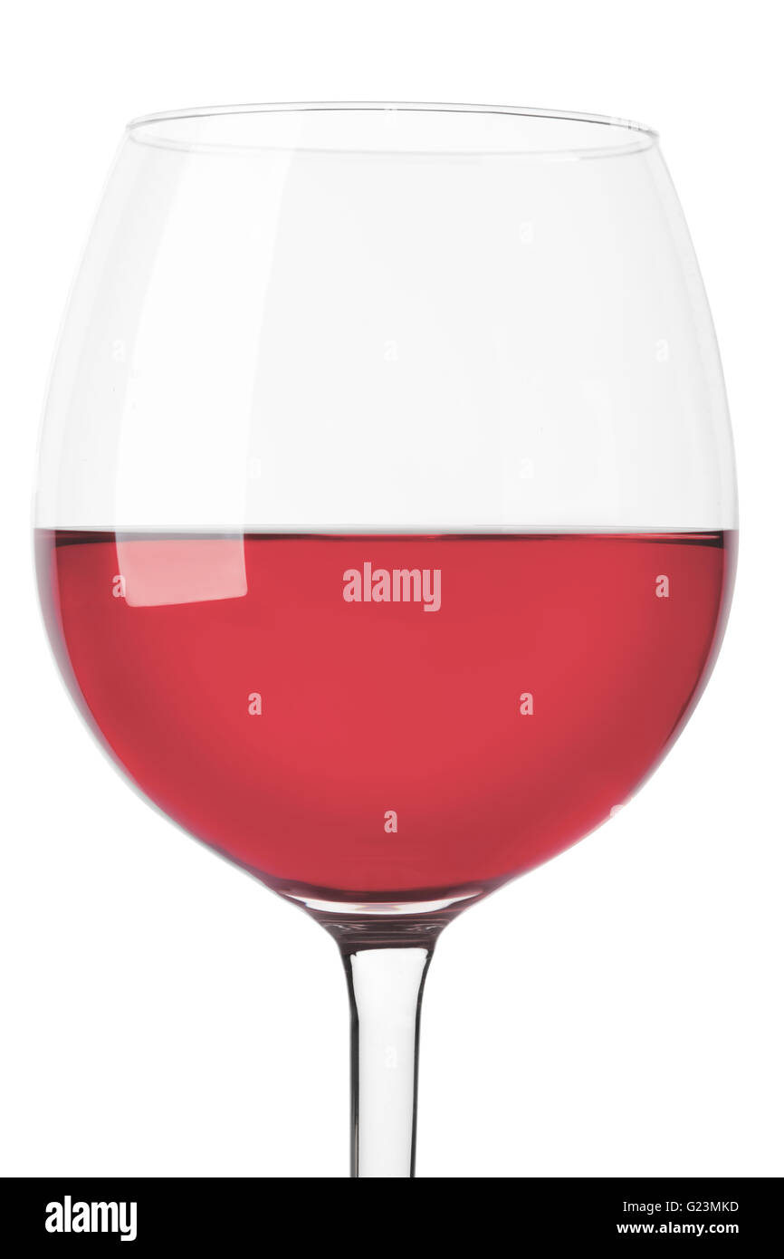 Rose Wein Glas hautnah auf weiße, Clipping-Pfad Stockfoto