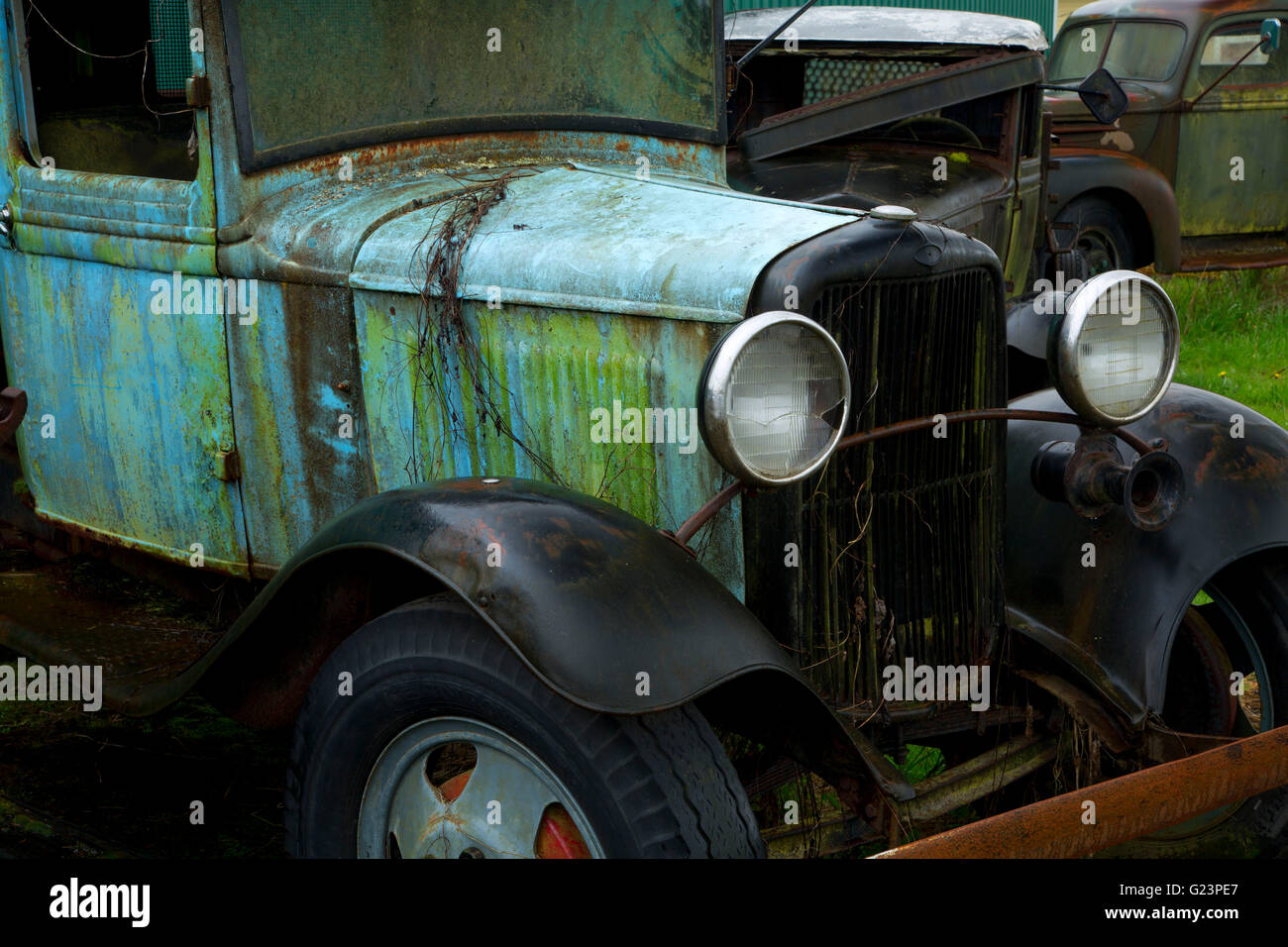 Antike LKW, Busek Automuseum, Galvin, Washington Stockfoto