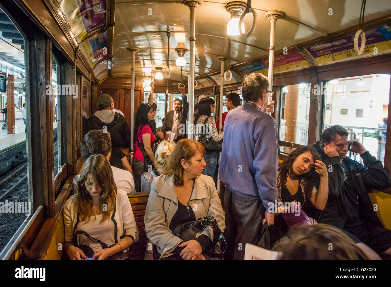Alte historische U-Bahn Zug aus dem Jahr 1913, Buenos Aires, Argentinien Stockfoto