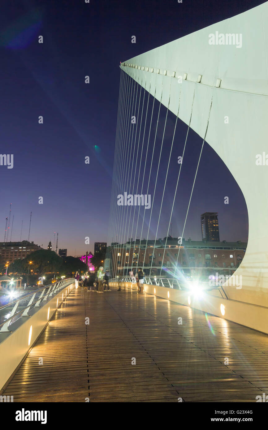 Puente De La Mujer Brücke von Santiago Calatrava, Puerto Madero, Buenos Aires, Argentinien Stockfoto