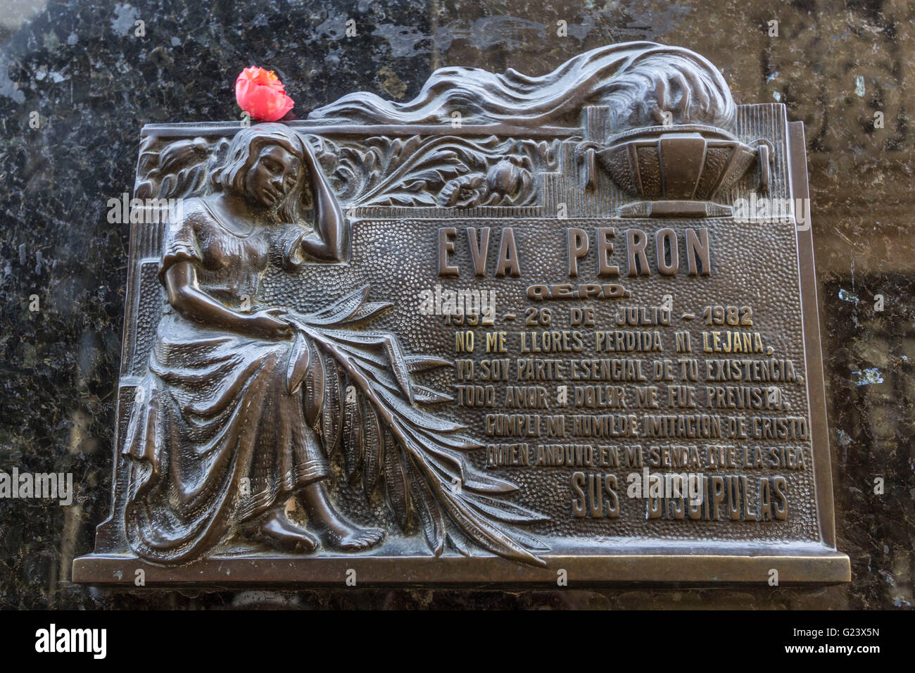 Evita Peron Grab Denkmal am Friedhof La Recoleta, Buenos Aires, Argentinien Stockfoto