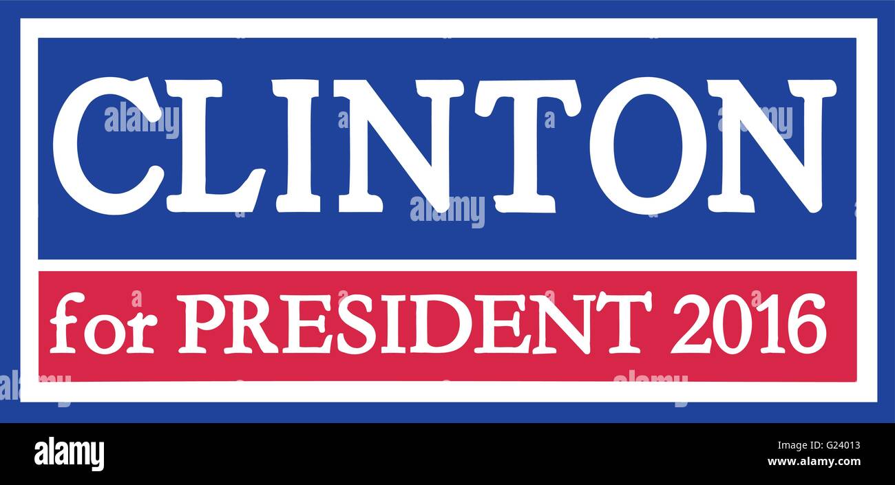 Clinton für Präsident 2016 Stock Vektor