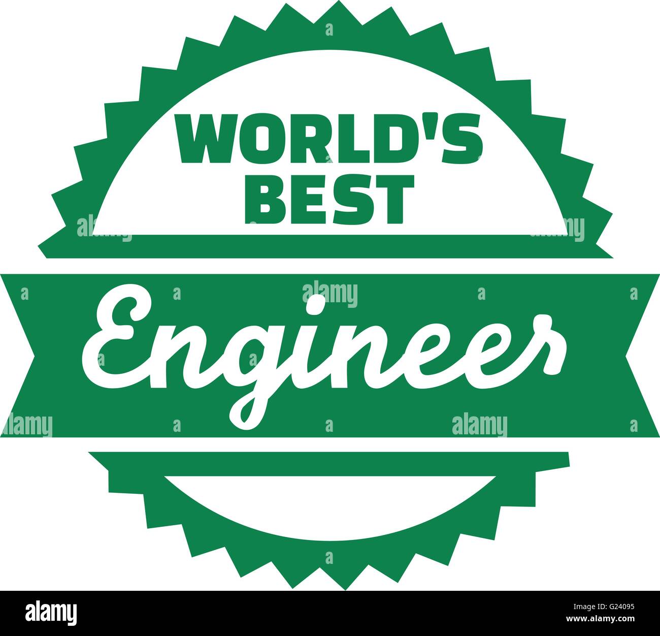 Weltweit beste Ingenieur emblem Stock Vektor