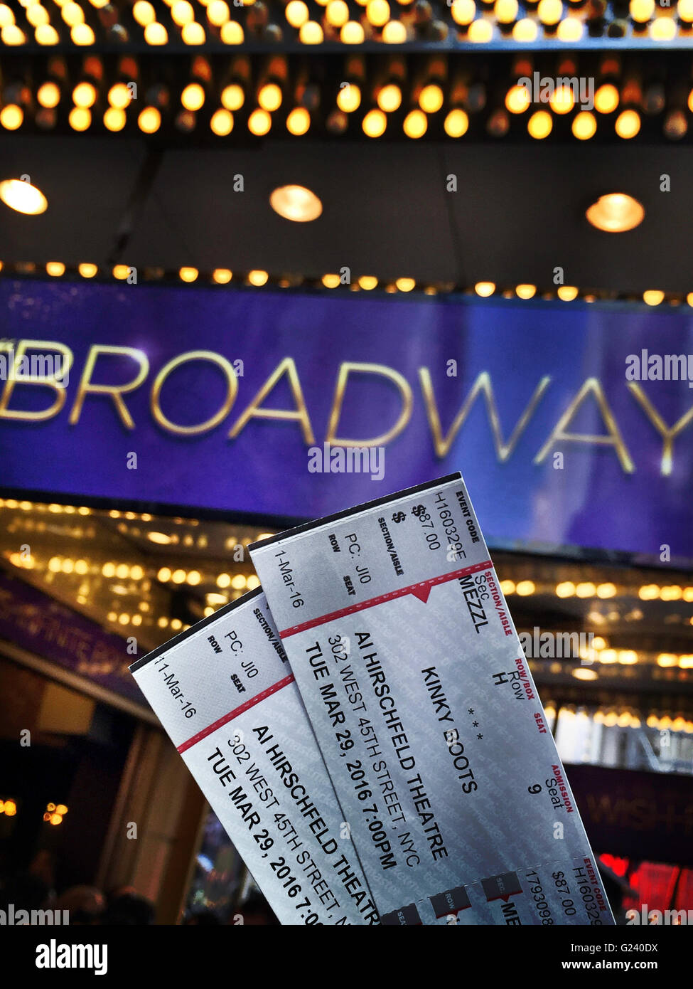 "Kinky Boots" Broadway Theater Tickets, NYC Stockfoto