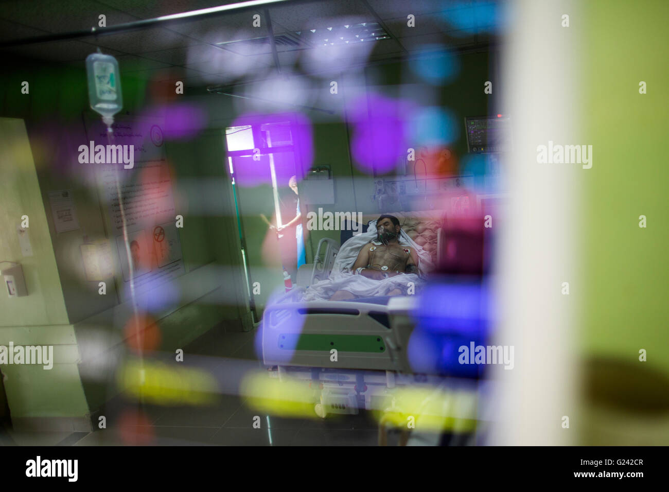 Intensivstation im Landeskrankenhaus in Sulaimaniya, Nordirak Stockfoto