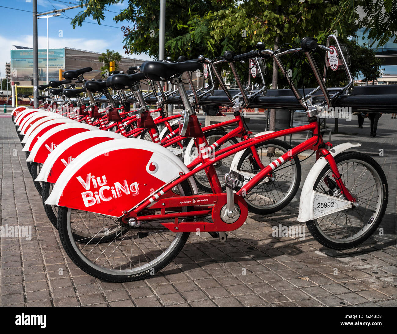 Öffentliche Viu Bicing Fahrradverleih stehen Barcelona, Katalonien, Spanien Stockfoto