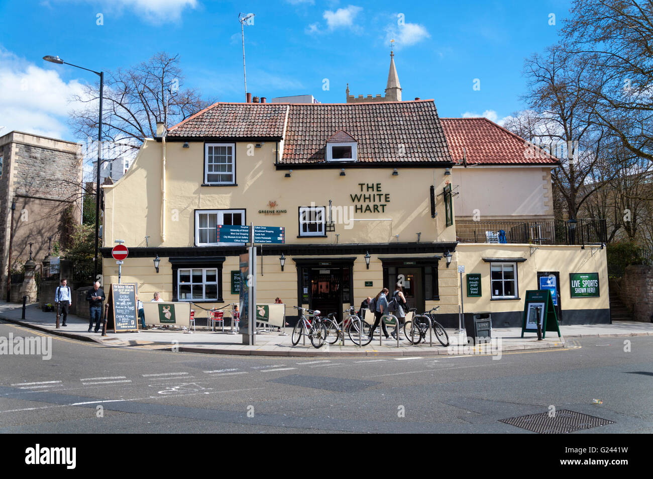 Das White Hart Pub auf Tiefe Straße, Bristol, England, UK Stockfoto