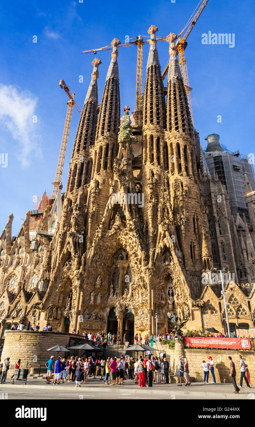 Die Sagrada Familia Cathedra von Antonio Gaudi, Barcelona, Katalonien, Spanien. Stockfoto