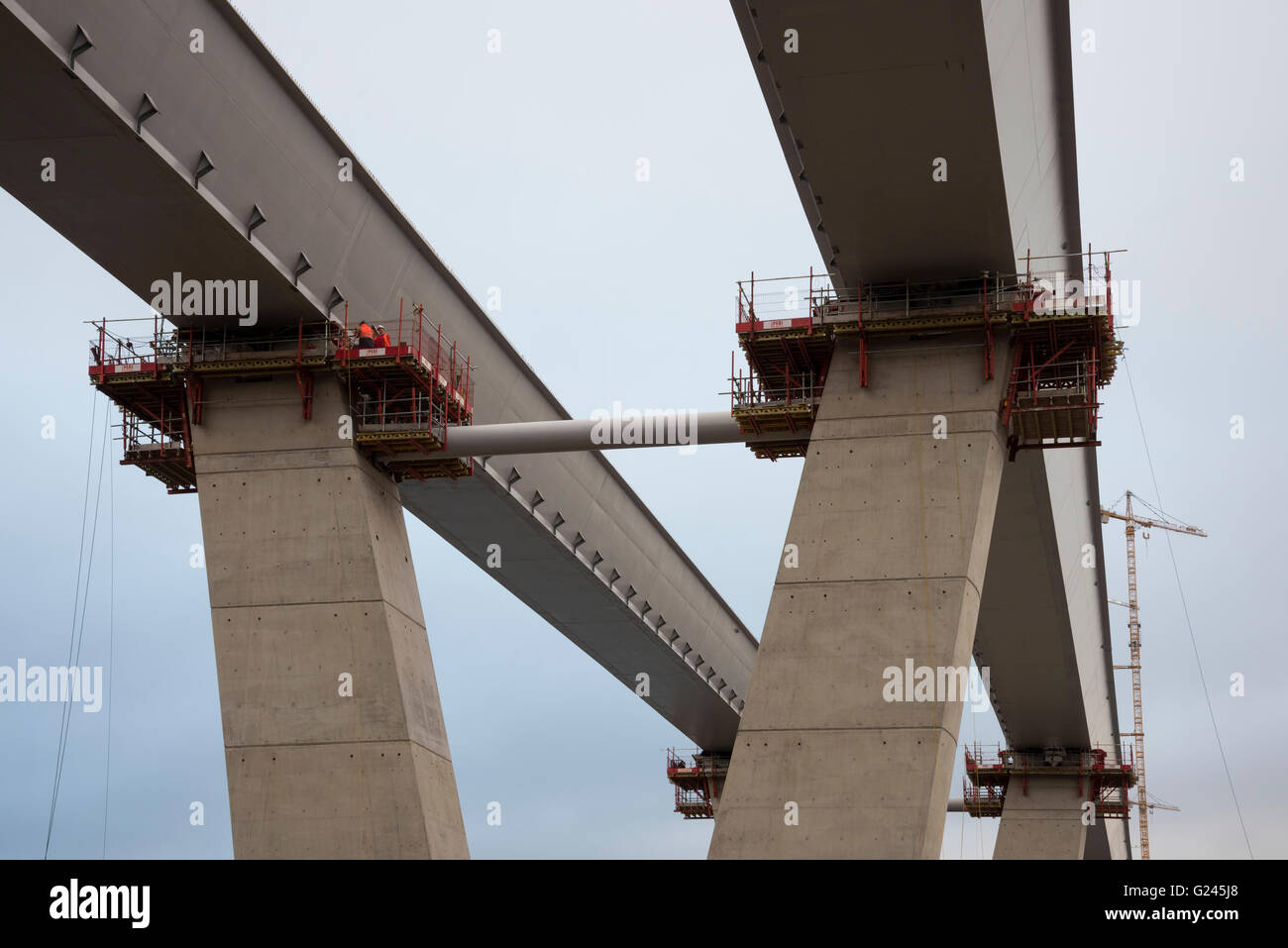 Die Queensferry Crossing Bridge forth im Bau, Schottland. Stockfoto
