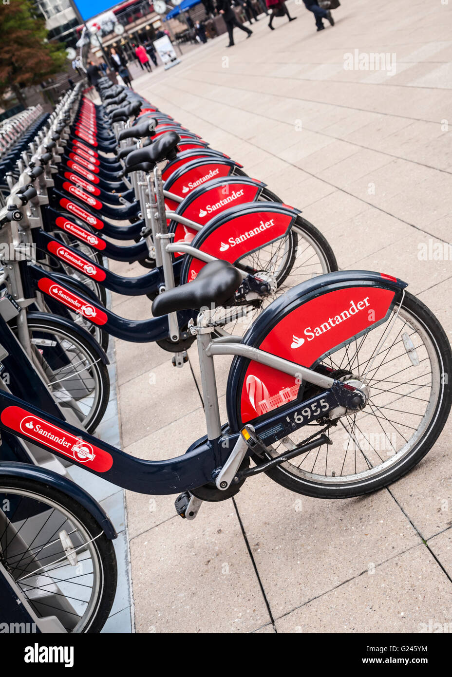 Boris Fahrradverleih In eine Docking-Station, London, England. Stockfoto