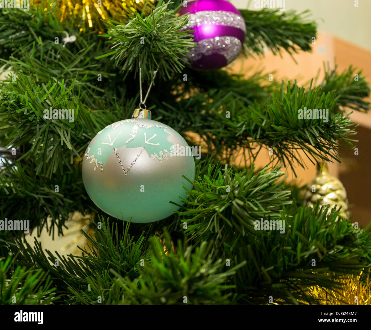 Green Christmas ball Stockfoto