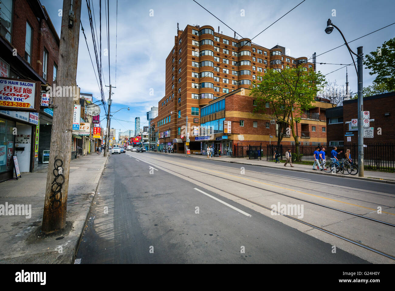 Dundas Street West in Chinatown in Toronto, Ontario. Stockfoto