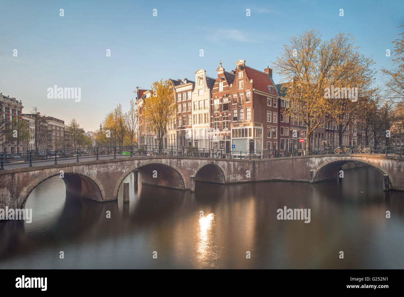 Herrlichen Blick auf Häuser, Amsterdam, Niederlande Stockfoto