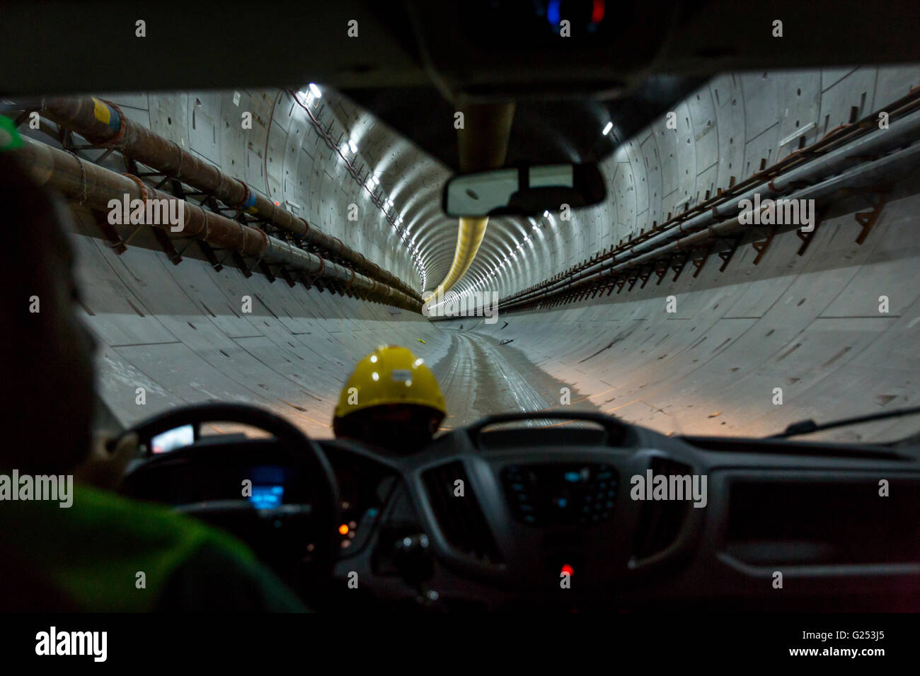 In der Eurasia Tunnel unter dem Bosporus, wo der deutsche Hersteller von Tunnelbohrmaschinen, Herrenknecht, hat der Tunnel gebohrt Stockfoto