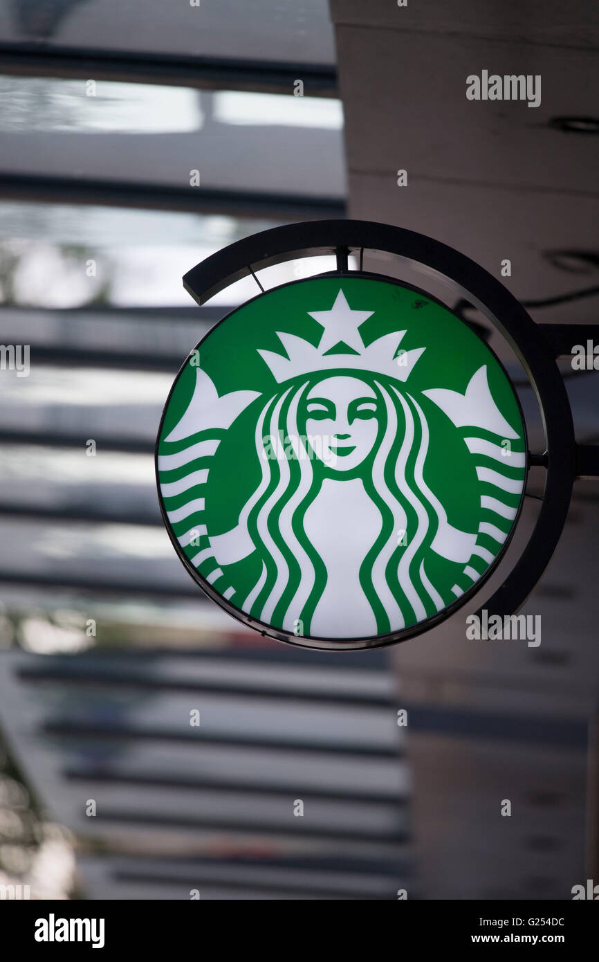 Starbucks Coffee-Shop-Zeichen-logo Stockfoto