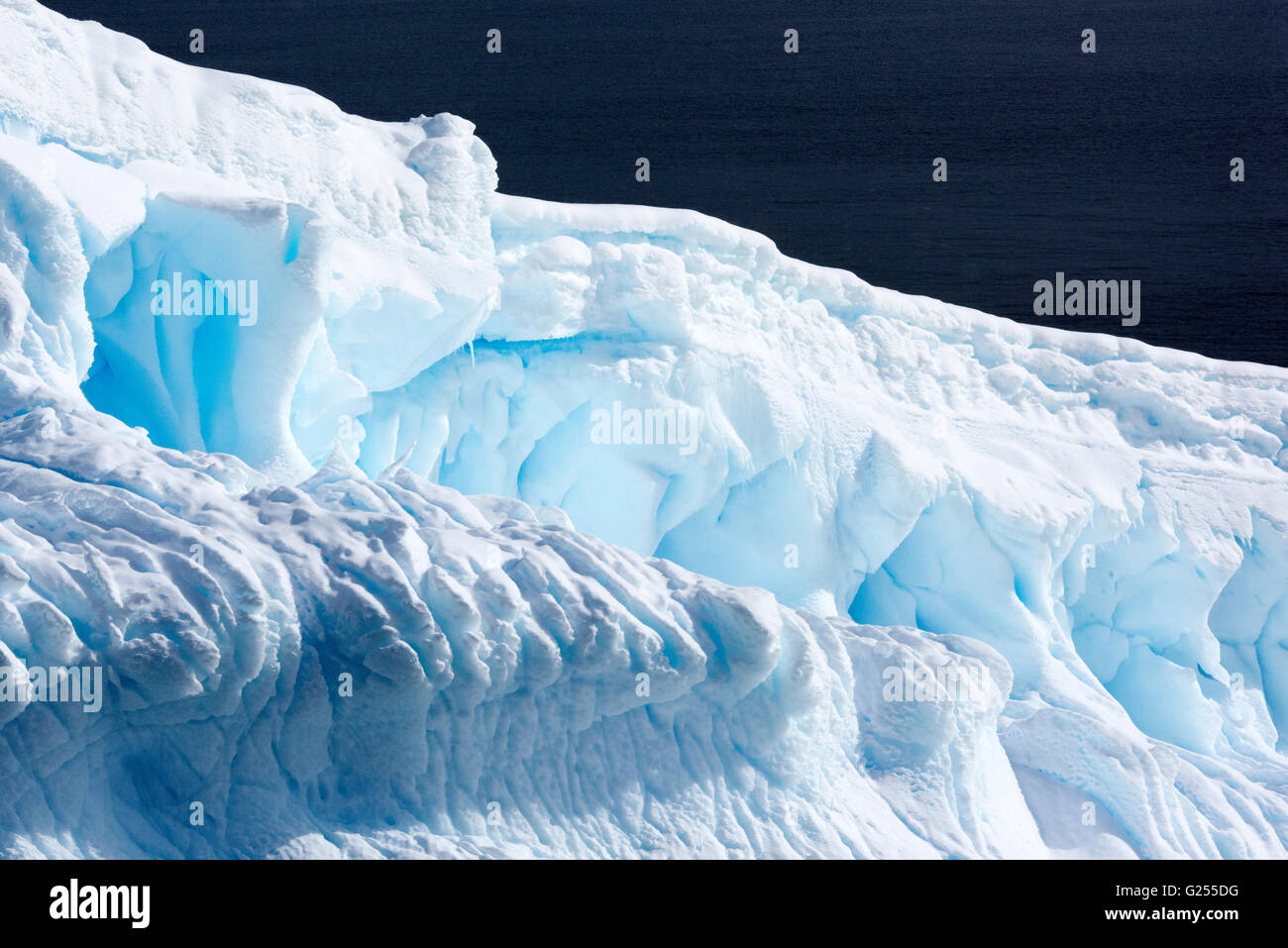 Eis-Formen Yalour Island, Antarktis Stockfoto