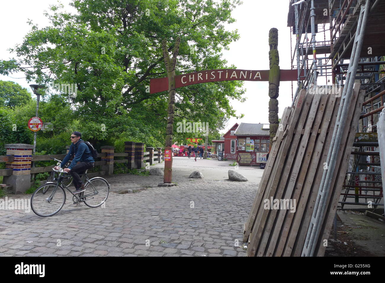 Dänemark, Kopenhagen, Christiania Haupteingang, alternativer Lebensstil Stockfoto