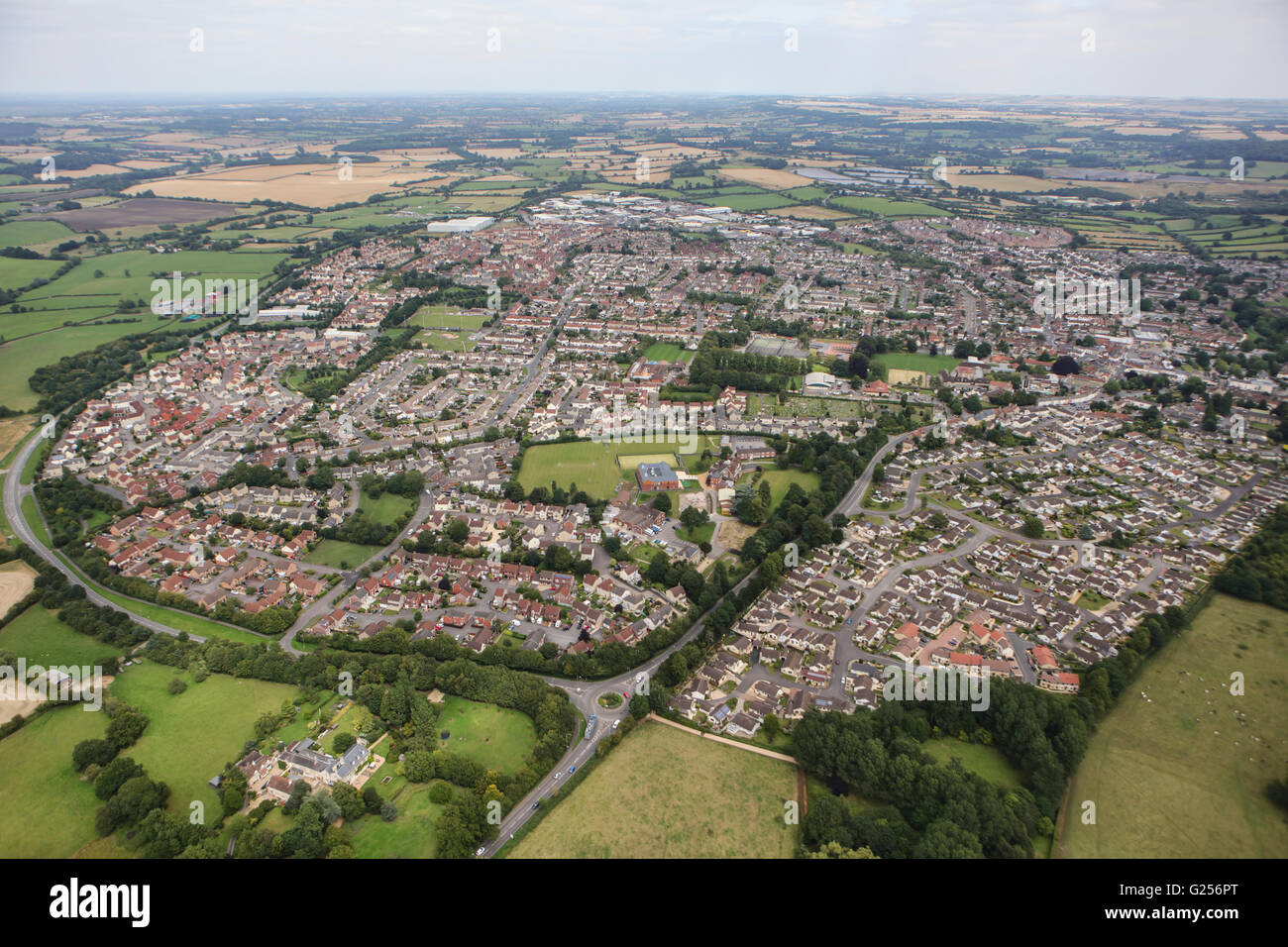 Eine Luftaufnahme des Wiltshire Stadt von Calne Stockfoto