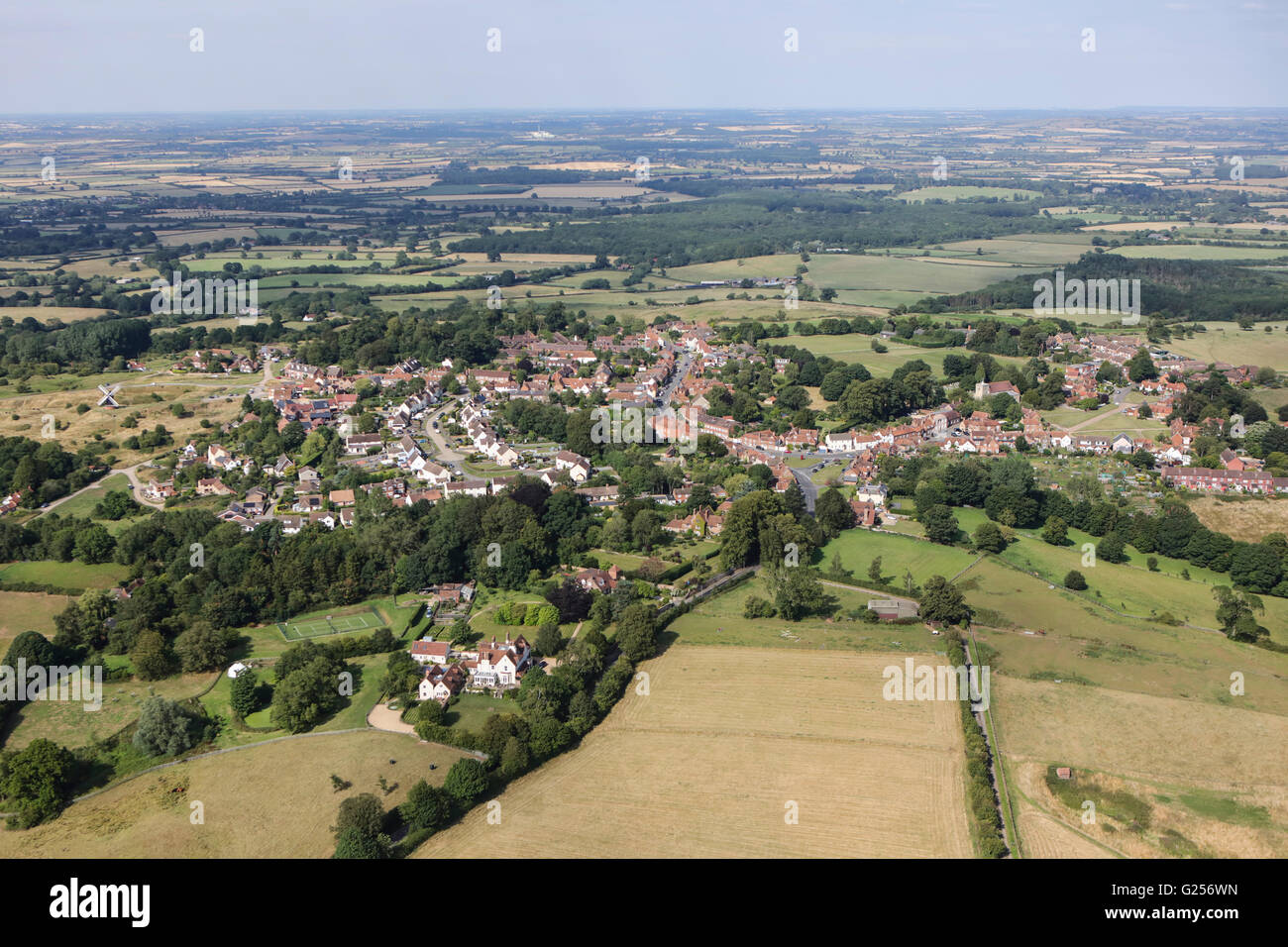 Eine Luftaufnahme des Buckinghamshire Dorf von Brill und Umland Stockfoto