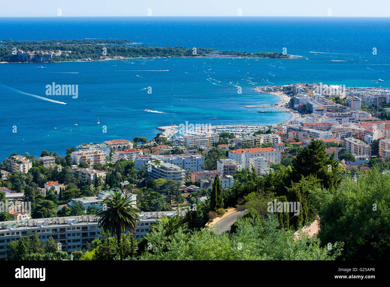 Luftaufnahme, Palm Beach, Cannes, Côte d ' Azur, Frankreich Stockfoto