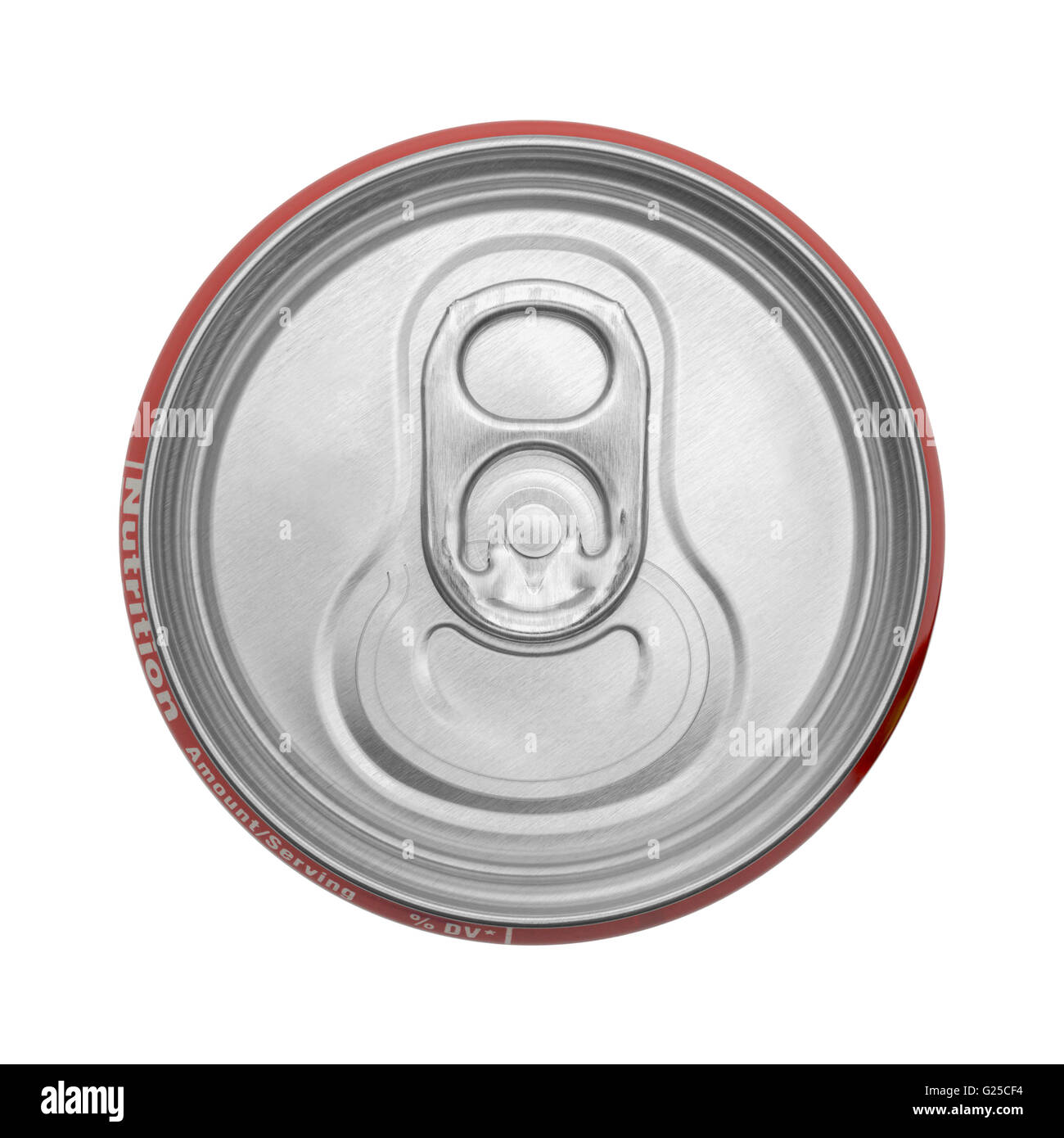 Draufsicht der geschlossenen Soda kann isolierten auf weißen Hintergrund. Stockfoto