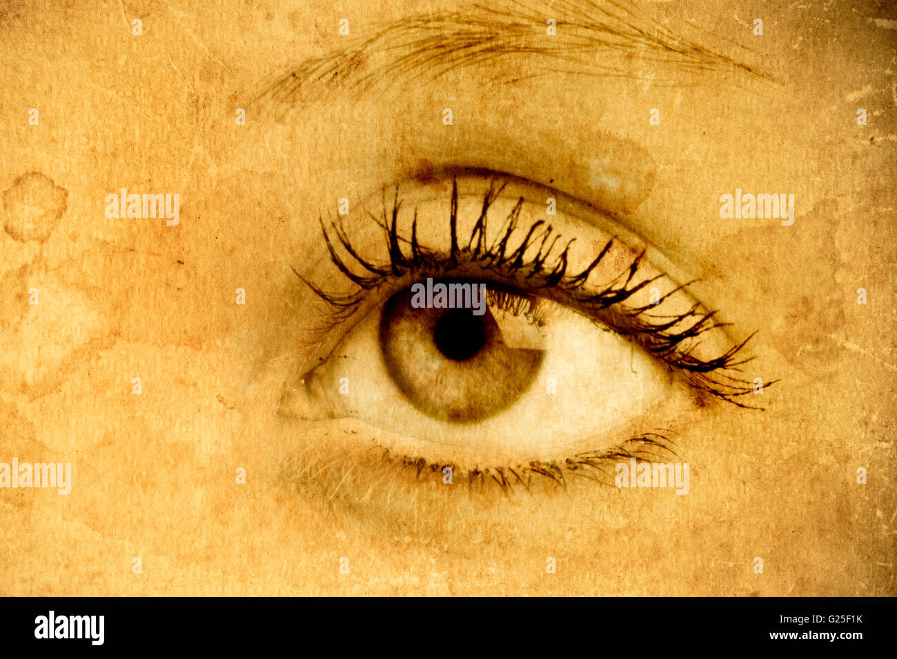 Frau Auge mit Grunge-Effekt Stockfoto