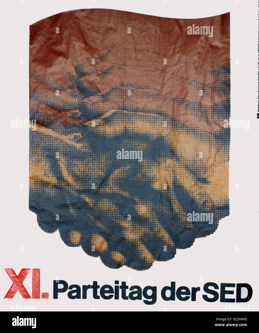 DDR Propagandaplakat "11. Parteitag der SED "DDR - Propaganda-Plakat ' *. 11. SED-Parteitag " Stockfoto