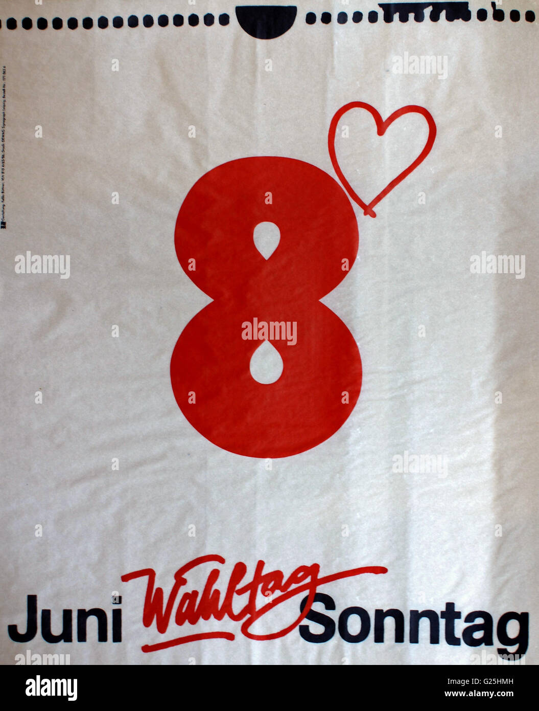 Ostdeutschen Propagandaplakat "8 Juni, Sonntag Wahlen" DDR - Propaganda-Plakat ' *. Juni Wahltag Sonntag " Stockfoto