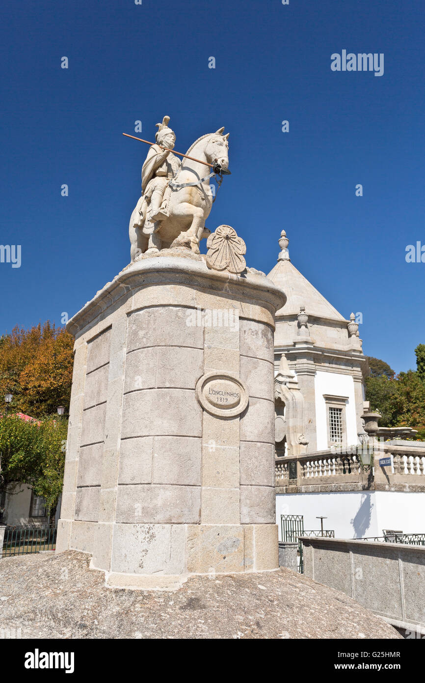 Blick auf den Granit Reiterstatue Vertretung St. Longinus, römischer Soldat, der Jesus durchbohrt und wird geglaubt, um c zu haben Stockfoto