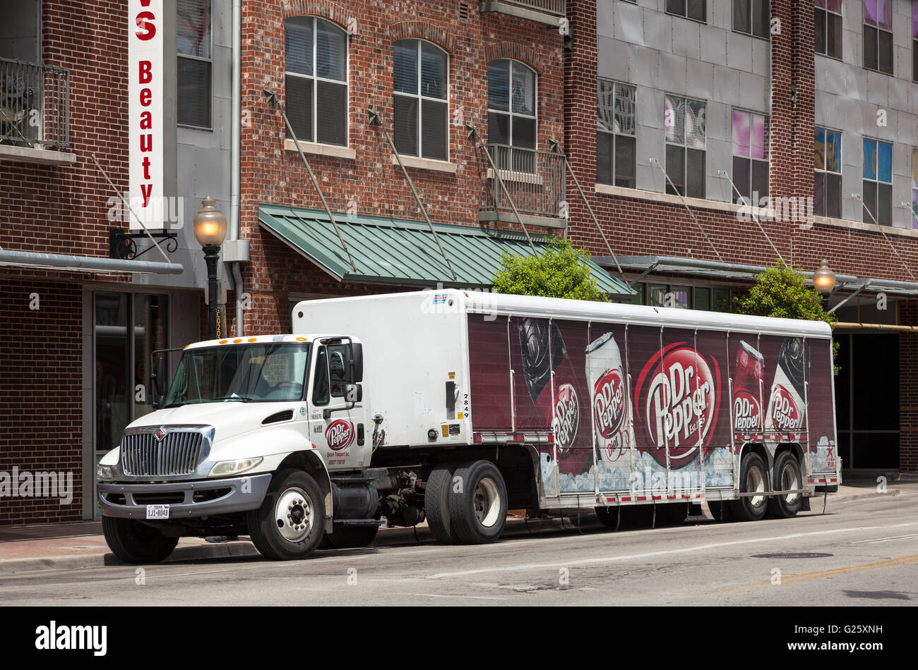 Dr Pepper LKW in Dallas, Texas, USA Stockfoto