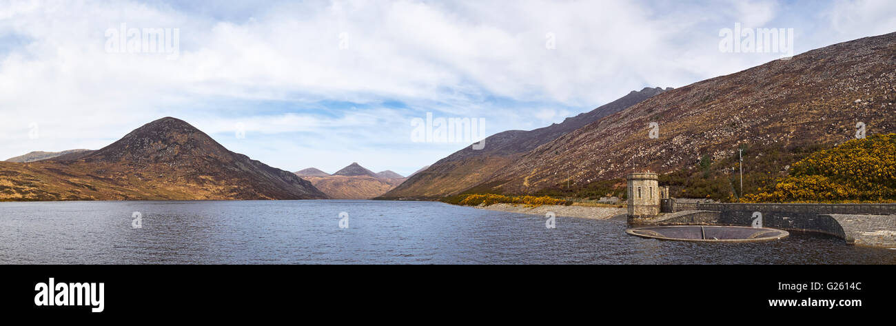 Die Silent Valley Reservoir in die Mourne Mountains County Down Northern Ireland von Nordirland Wasser laufen Stockfoto