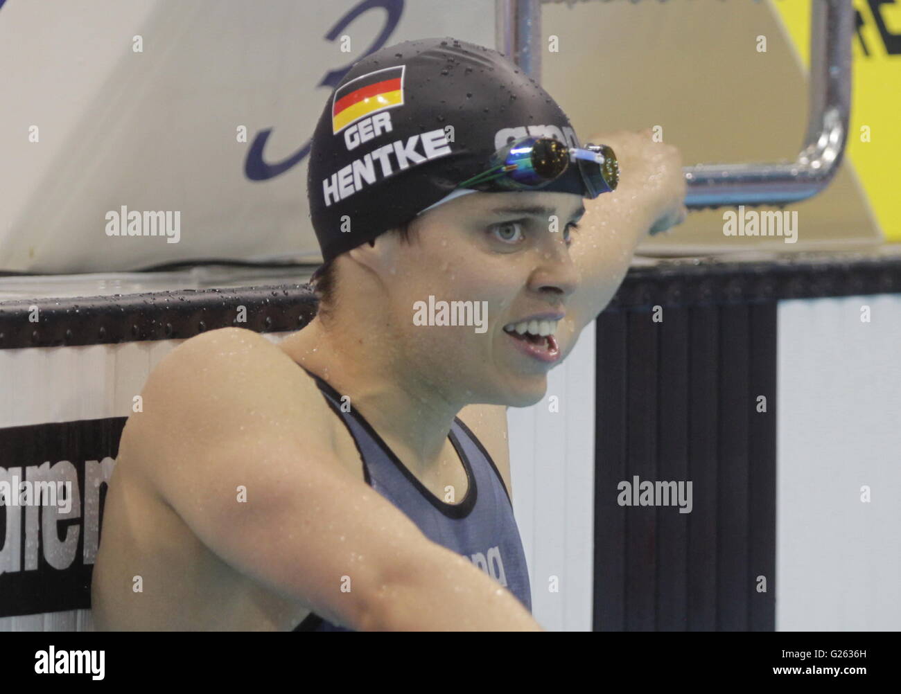 London, England, 22. Mai 2016 deutsche Schwimmerin Franziska Hentke Champion Europa 200 m Schmetterling in London Stockfoto