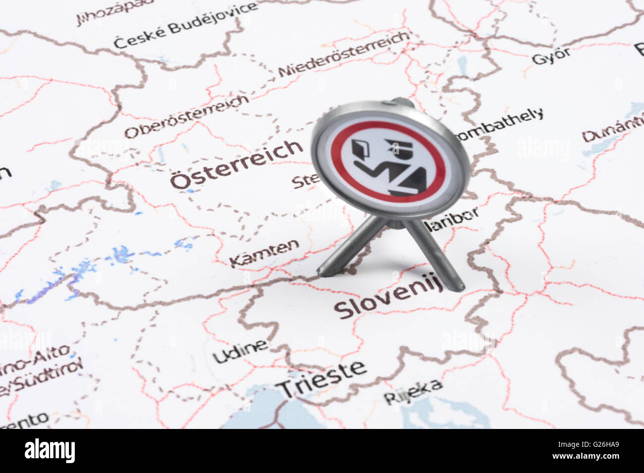 EU-Migranten Krise österreichischen-slowenischen Grenze dokumentiert Kontrolle Stockfoto