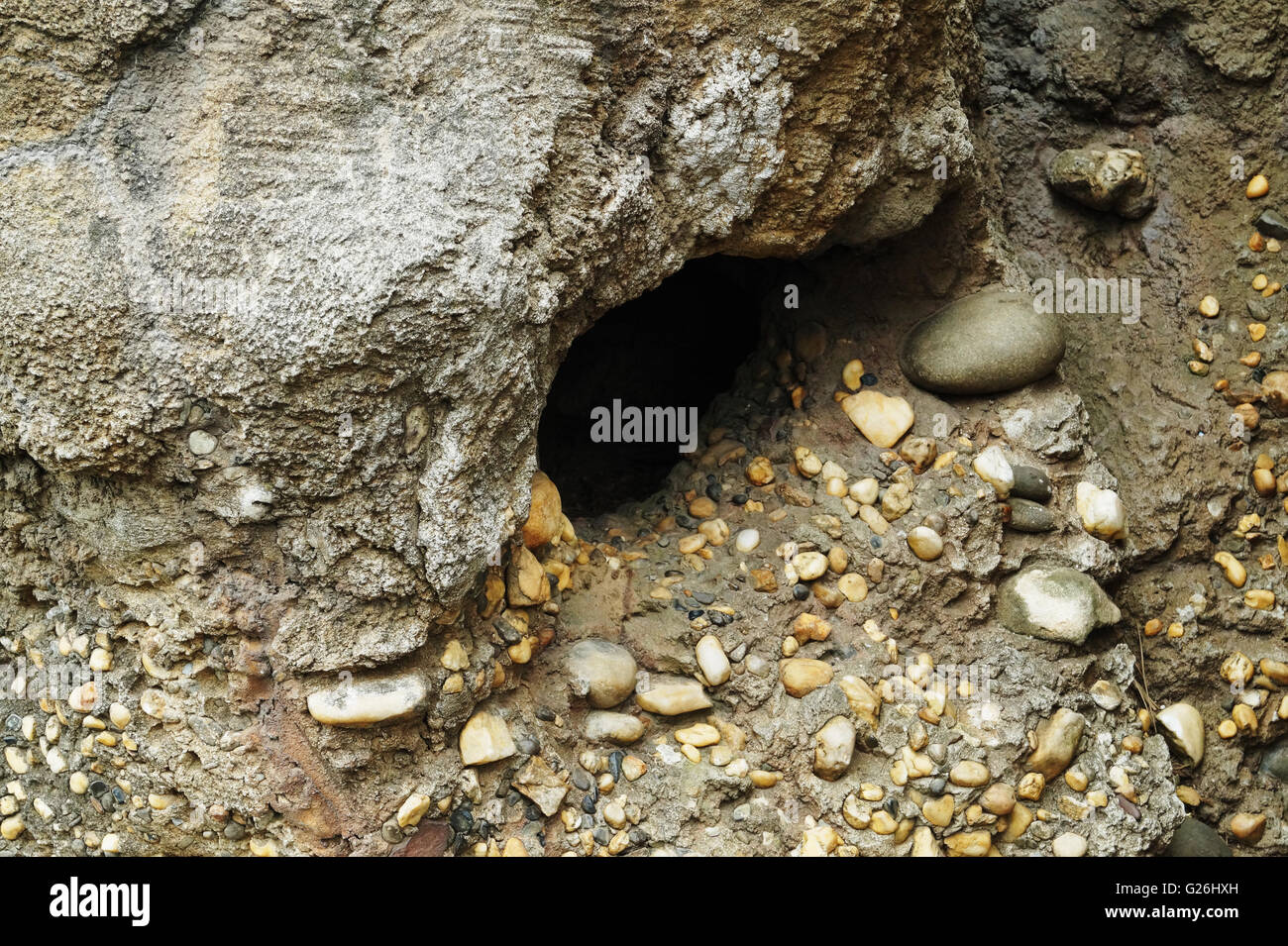 Ein Loch im Felsen Stockfoto