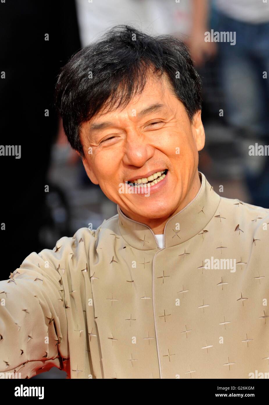 Jackie Chan Teilnahme an der Gala-Premiere von The Karate Kid Held im Odeon Leicester Square, London Stockfoto