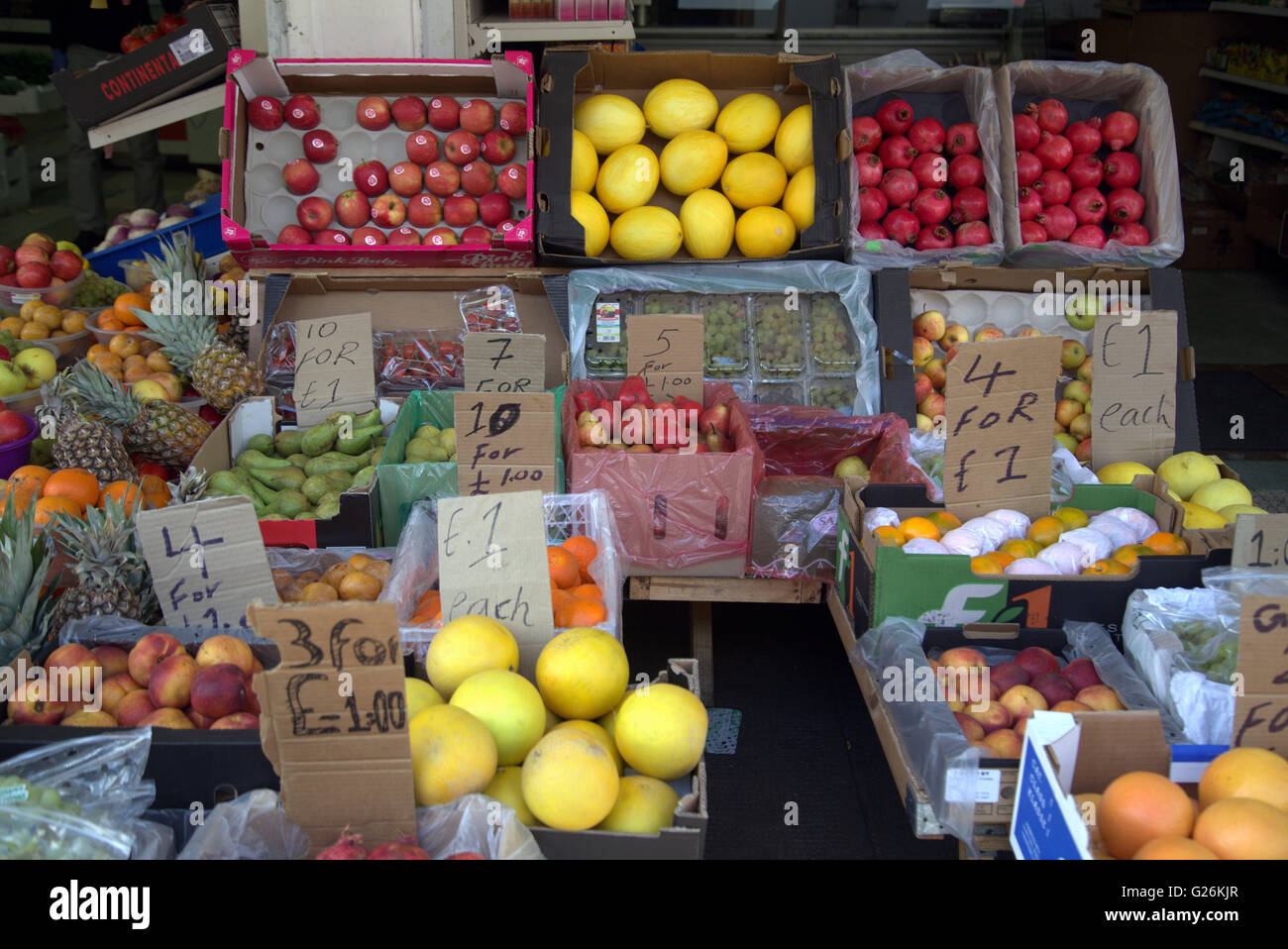 Obst und Gemüse stall Glasgow, Scotland, UK. Stockfoto